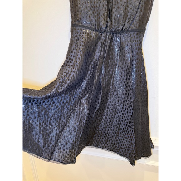 Leon Max Limited Edition Black Silver Metallic Polka Dot Fit Flare Dress XS - Picture 9 of 10